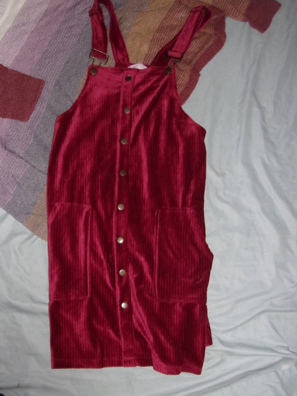 womens size medium jumper skirt like corduroy dress casual maroon